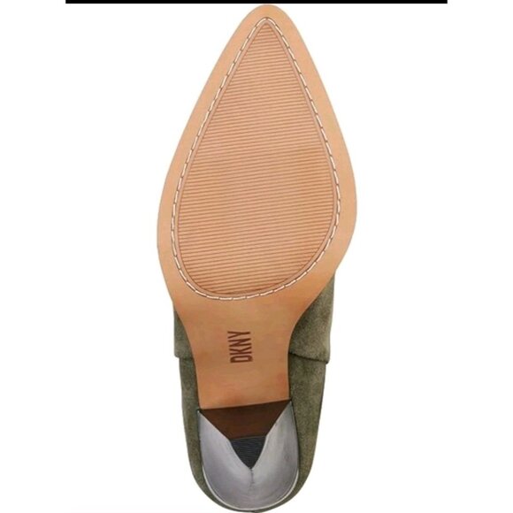 DKNY Womens Green Padded Cerise Pointed Toe Block Heel Leather Booties 8. (Ws331 - Picture 5 of 6